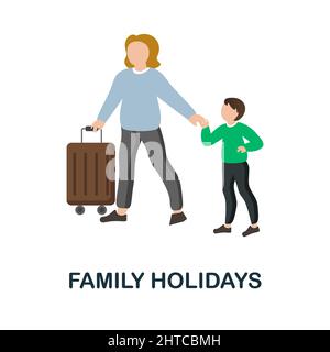 Family Holidays flat icon. Colored element sign from family collection. Flat Family Holidays icon sign for web design, infographics and more. Stock Vector