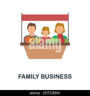 Family Business flat icon. Colored element sign from family collection. Flat Family Business icon sign for web design, infographics and more. Stock Vector