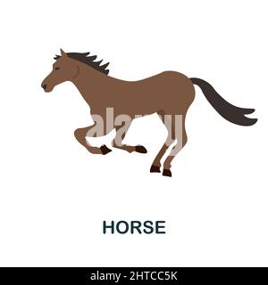 Horse flat icon. Colored element sign from farm animals collection. Flat Horse icon sign for web design, infographics and more. Stock Vector