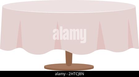 Table with white table cloth semi flat color vector object Stock Vector