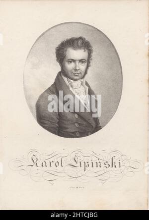 Portrait of the violinist and composer Karol Lipinski (1790-1861). Private Collection. Stock Photo