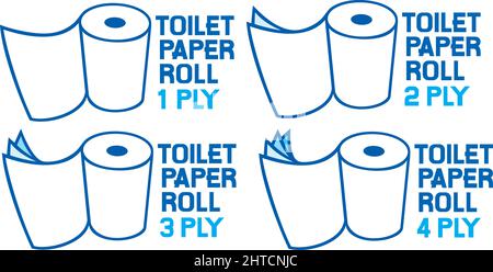 Rolls of toilet paper (1, 2, 3 and 4 ply) vector illustration Stock Vector