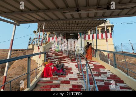 Trichy, India - January 2022: Rock Fort Temple Stock Photo