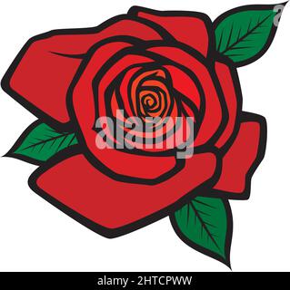 Vintage rose illustration vector Stock Vector Image & Art - Alamy