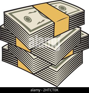 Big stack of money vector illustration Stock Vector