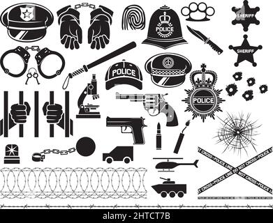 Police icons vector illustration Stock Vector