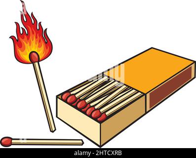 Matches and a match box vector illustration Stock Vector