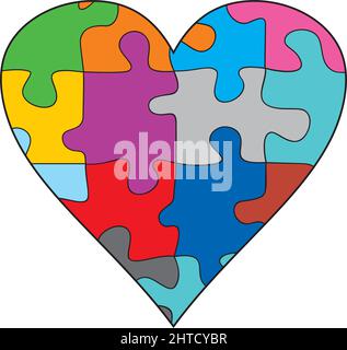 Puzzle heart. Vector illustration Stock Vector Image & Art - Alamy
