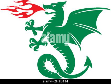 illustration of a dragon and a knight Stock Vector Image & Art - Alamy