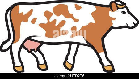 Cow at the farmland illustration Stock Vector Image & Art - Alamy