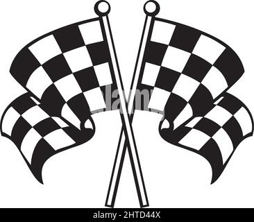 Two crossed racing checkered flags vector illustration Stock Vector