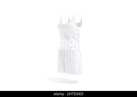 Blank white women romper mockup, side view Stock Photo