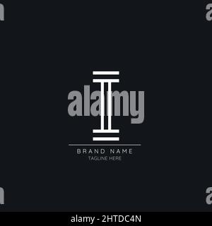 Timeless modern I initial based logo icon Stock Vector