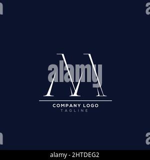 Premium AA initial based alphabet business logo white color on blue background. Stock Vector