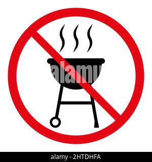 No grill vector sign. BBQ not allowed Stock Vector