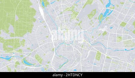 Urban vector city map of Kharkiv, Ukraine, Europe Stock Vector