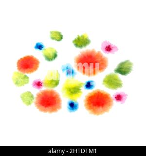 Spots of watercolor colored on a white background. Vector illustration Stock Vector
