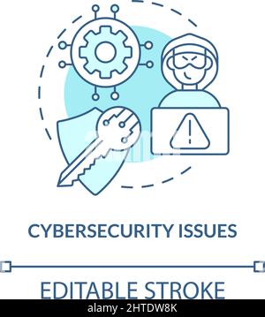 Cybersecurity issues turquoise concept icon Stock Vector