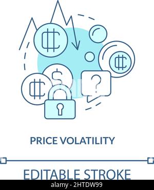 Price volatility turquoise concept icon Stock Vector