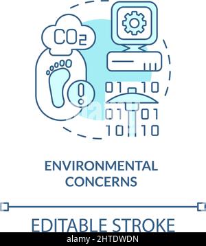 Environmental concerns turquoise concept icon Stock Vector