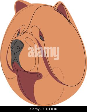 Dog continuous single line art outline vector illustration of ...
