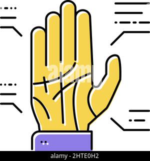 palmistry astrological color icon vector illustration Stock Vector