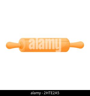 wooden rolling pin cartoon vector illustration isolated object Stock Vector