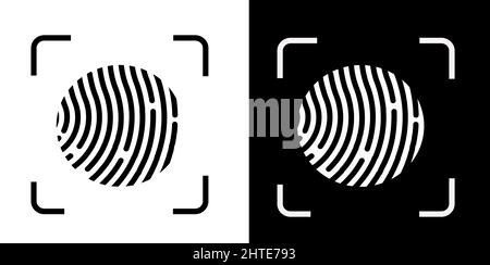 Vector Fingerprint Scanning icon. Two-tone version of Fingerprint Scanning simple icon on black and white background Stock Vector