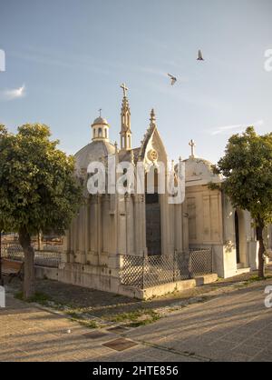 Vertical shot of Malaga Cemetery in Spain Stock Photo