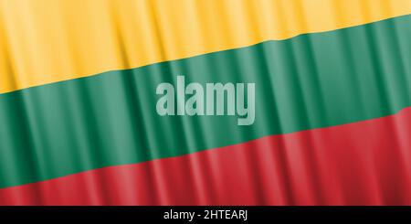 Wavy vector flag of Lithuania Stock Vector