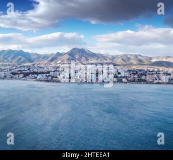 aerial view of the costline of benalmadena in spain Stock Photo - Alamy