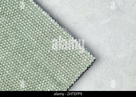 Masterly fabric background in new olive colour. Seamless square texture, tile ready. Stock Photo