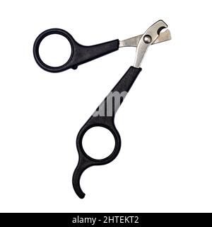 Open pair of pet nail clippers. Isolated on a white background. Stock Photo