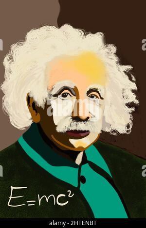 Theoretical physicist Albert Einstein creative portrait illustration Stock Photo