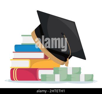 money with books loans for scholarships Stock Vector