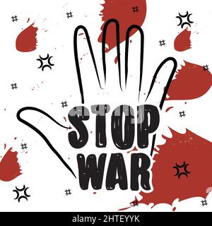 Hand outline Protest symbol Stop war poster Vector Stock Vector