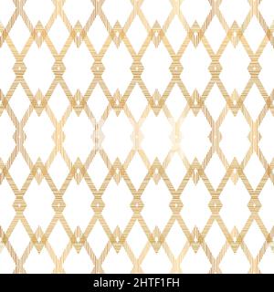 Geometric Gold Rhombus Pattern on White Background Stock Vector