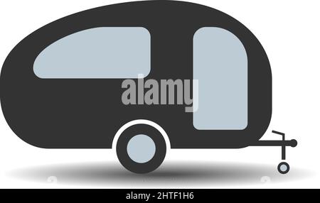 simple flat camping trailer symbol, vector illustration Stock Vector