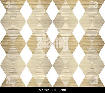Gold Elegant Rhombus Geometric Seamless Pattern on White Background Stock Vector