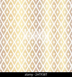 Elegant Gold Rhombus Seamless Pattern Design on White Background Stock Vector
