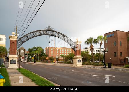 Entrance gateway into Ybor City Stock Photo