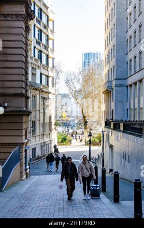 A view along Carting Lane in The City of Westminster, London, UK Stock Photo