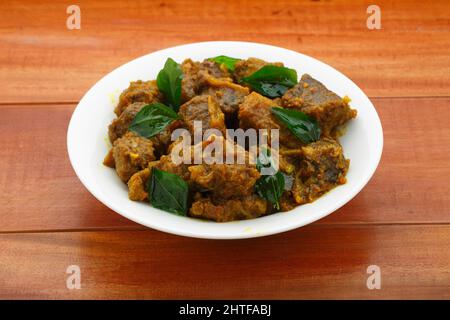 Beef dry fry, Kerala food  item Stock Photo