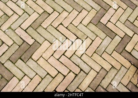 Light and dark brown street brick pattern background Stock Photo