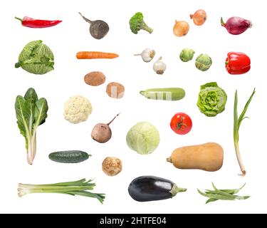 Various vegetables isolated on white background Stock Photo