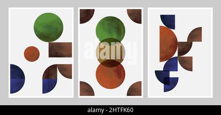 Colorful Geometric Abstract Modern Artwork for Print Stock Vector
