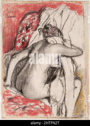 Edgar Degas - After the Bath- Seated Woman Drying Herself Stock Photo