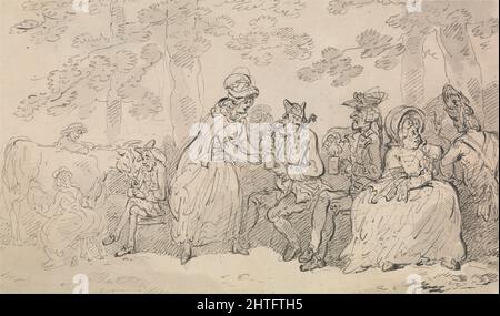 Thomas Rowlandson - Milkmaids and Gentlemen in St. James's Park Stock Photo