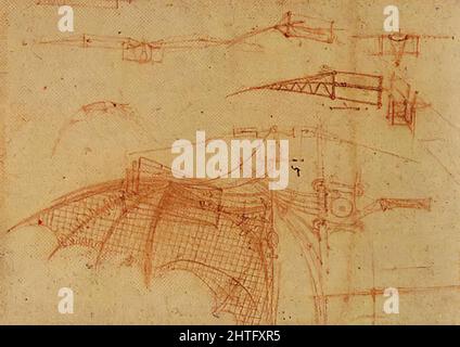 Leonardo Da Vinci -  Design Flying Machine 1 C 1505 Stock Photo