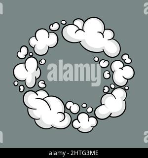 Comic cloud or smoke, cartoon vector motion effects, and explosions Stock Vector